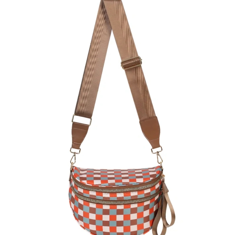 Emmafy Checkered Crossbody Bag